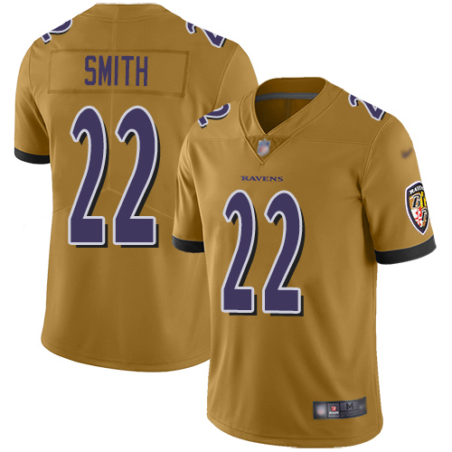 Baltimore Ravens Limited Gold Men Jimmy Smith Jersey NFL Football #22 Inverted Legend->baltimore ravens->NFL Jersey